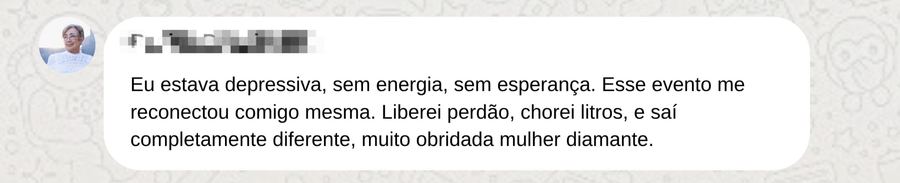 Depoimento de participante do Diamond Women